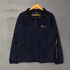 Vintage Nautica Competition 1/4 Zip Blue Made in USA Fleece Jacket Medium